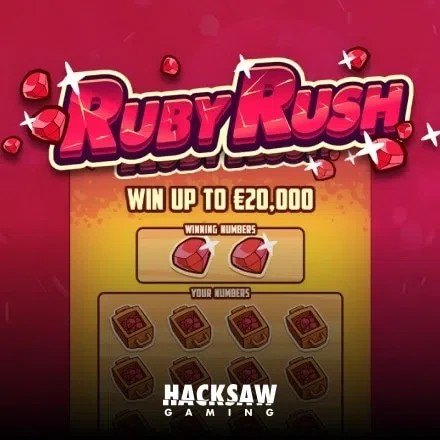 Ruby Rush logo – Lottery by Hacksaw Gaming at Pistolo